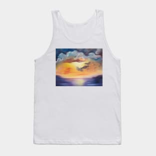 Cloud Dreaming, clouds, sky, skyscape, waterscape, ocean, dramatic sky, purple sunset, beautiful ocean sunset, Tank Top